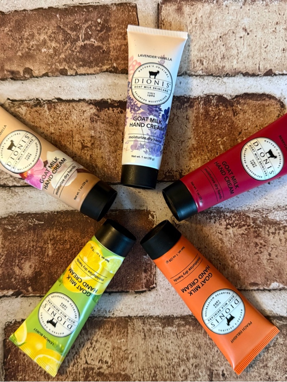 5 fir $15!  Dionis Goat Milk Hand Cream -Lavender, Berry, Peach, Lemon, Vanilla